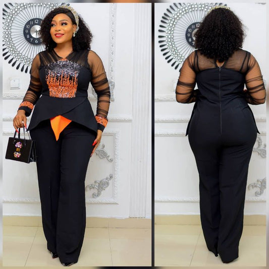 Amber Bloom Jumpsuit In Orange